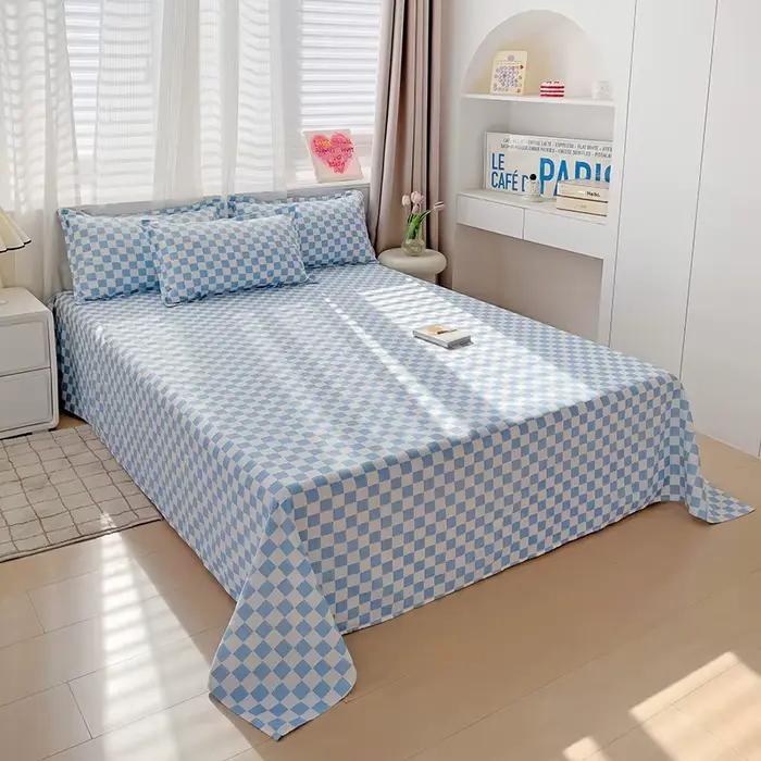 Drap de lit plat en coton lavé