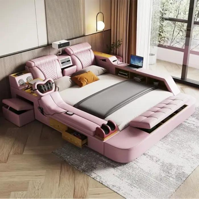 Lit intelligent Tech Smart - Le lit multifonctionnel ultime avec cuir véritable