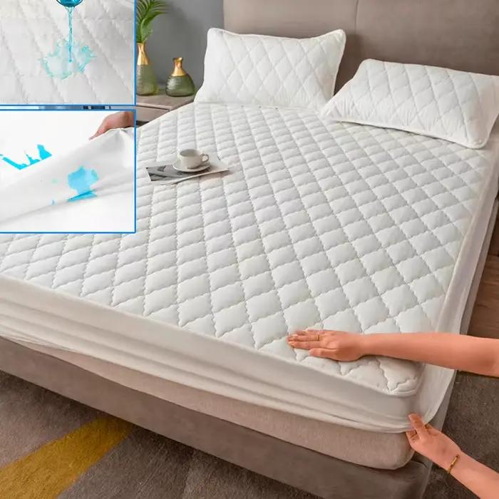 Protège-matelas imperméable gris/blanc
