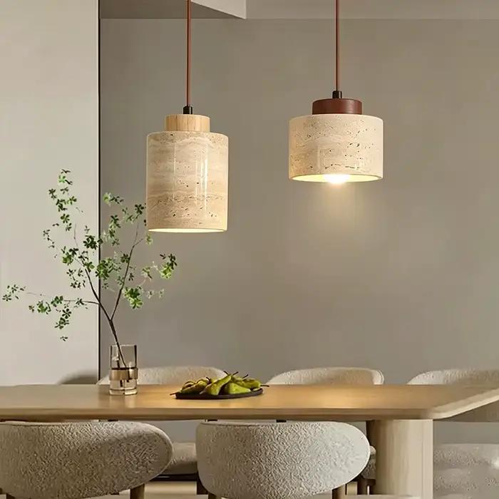 Designer moderne japonais wabi-sabai chambre chevet éclairage bar B & B grotte jaune pierre lustre