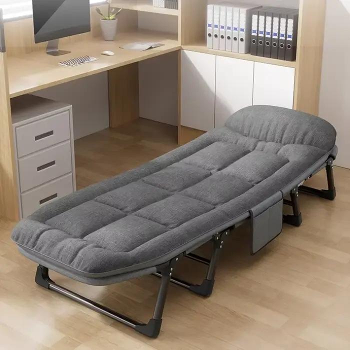 Lit pliant portable et multifonctionnel – Lit de sieste simple et rembourré pour un usage domestique et au bureau