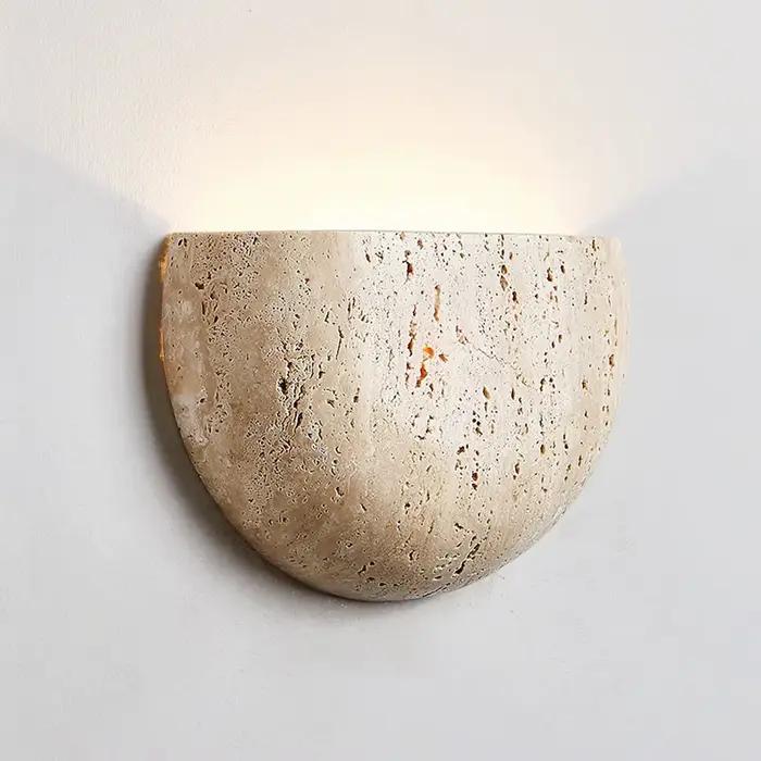 Lampe murale de chevet pour chambre à coucher, style Wabi Sabi, rétro, jaune, effet pierre de grotte, pour couloir et entrée, éclairage d'ambiance