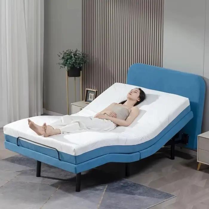 Lit de luxe réglable avec matelas en mousse à mémoire de forme