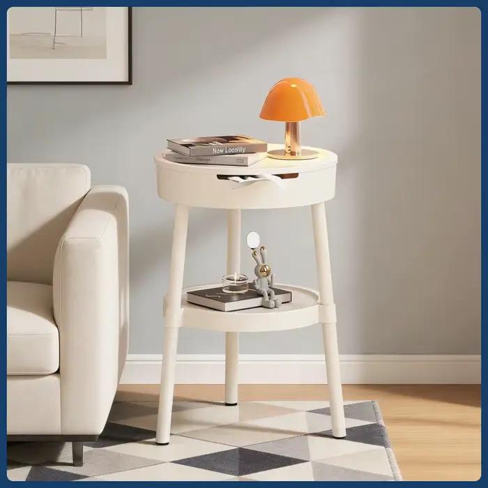 Tables basses rondes blanches