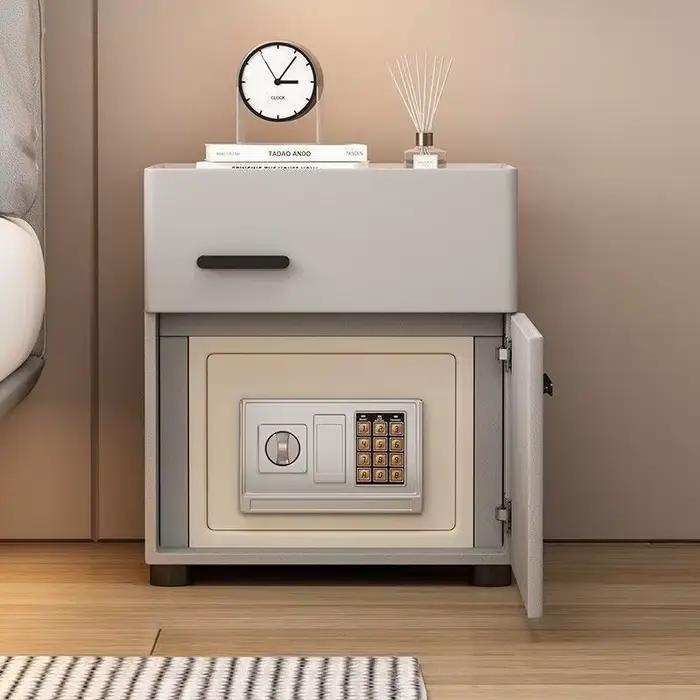 Table de Chevet Minimaliste de Luxe Chic Moderne en Bois avec Rangement et Station de Recharge – Décoration Intérieure pour Chambre
