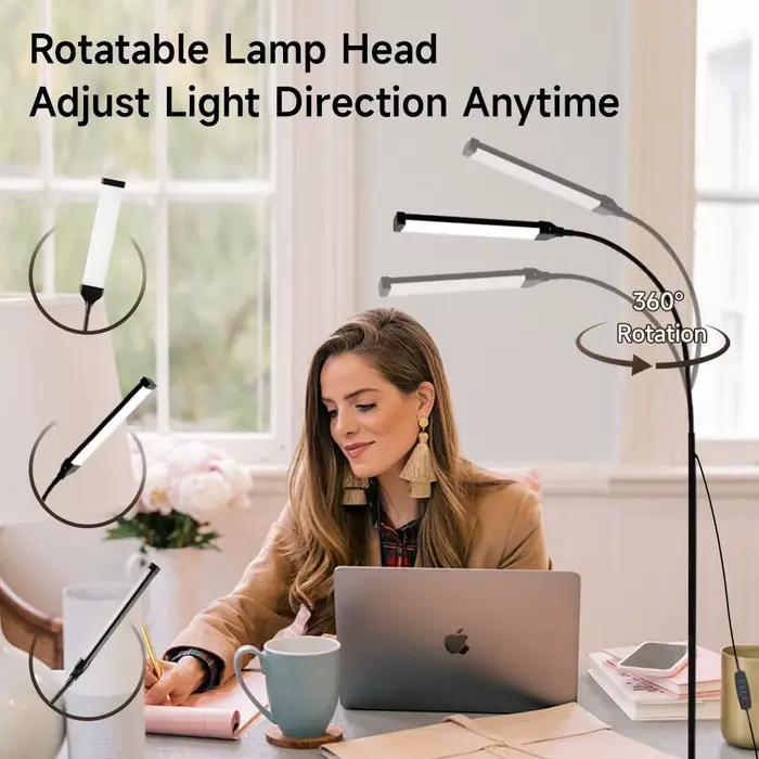 Lampe sur pied LED à intensité variable, lampe de chevet pour chambre à coucher, lampe sur pied LED intelligente, éclairage de lecture tricolore pour bureau, salon