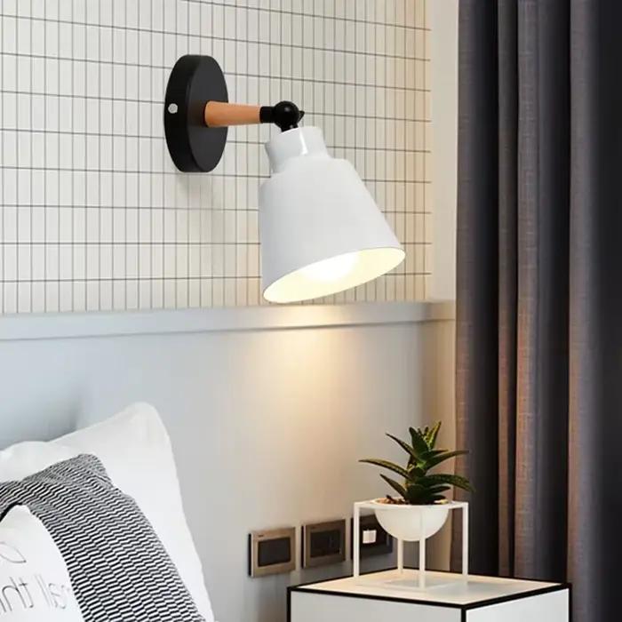 Lampe murale nordique en bois massif, LED, design minimaliste et créatif, pour chambre à coucher, salon, couloir, lampe de chevet, éclairage décoratif