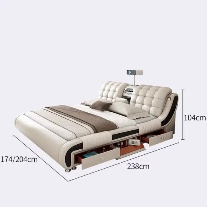 Poignées tiroir lit minimaliste fantaisie cadre de couchage têtes de lit Double chambre Muebles Para El Hogar maison accessoires