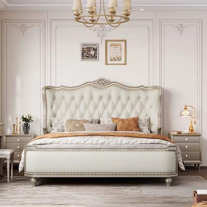 Tiroir rembourré lit nordique fantaisie cadre De rangement lit Double grand Cama De Lujo Para dortoir chambre meubles décoration