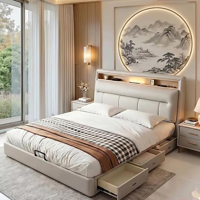 Cadre de lit de luxe en bois