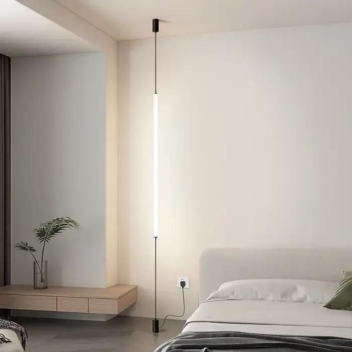 Designer italien minimalisme chevet lampadaire acrylique cheminée longue ligne lampe moderne noir hôtel salon décor à la maison LED