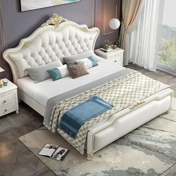 Lit de luxe moderne, lit double Queen