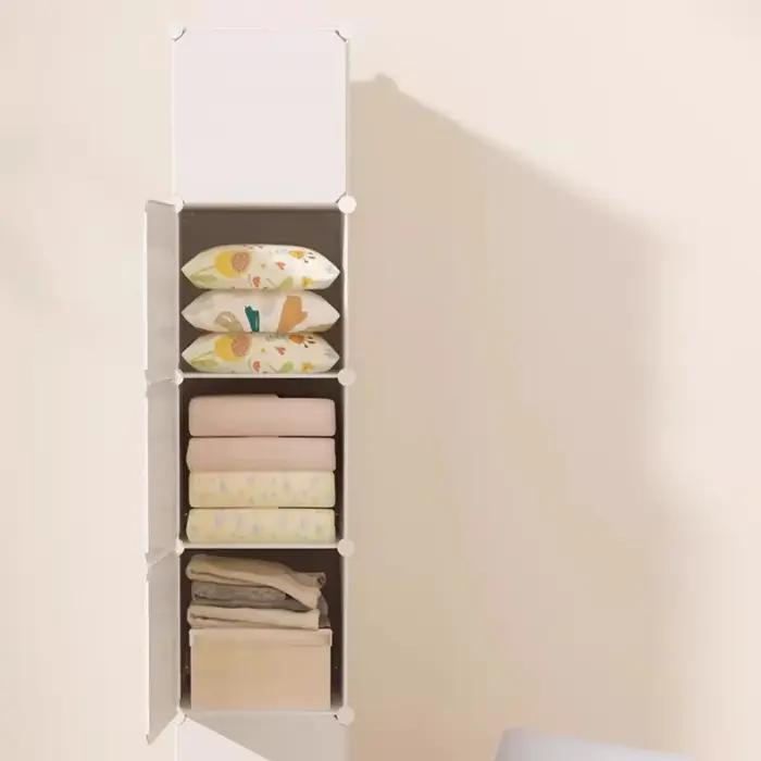 Armoire Minimaliste Économique Nordique Moderne Gain de Place pour Chambre à Coucher – Meuble de Rangement Modulaire Extérieur pour Vêtements