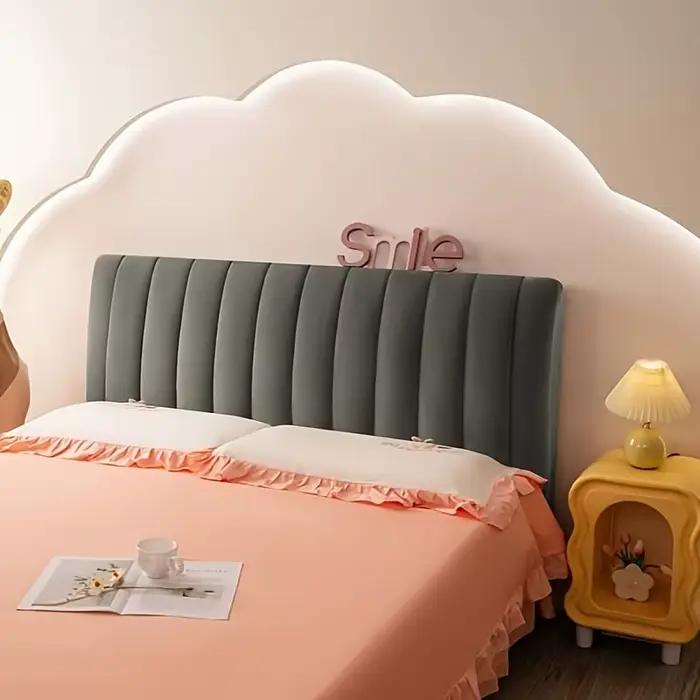 Housse de tête de lit matelassée en peluche tout compris