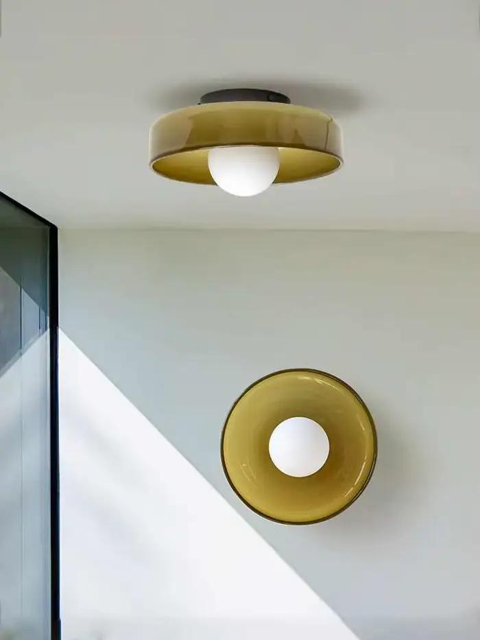 Plafonnier en verre vintage moderne couloir
