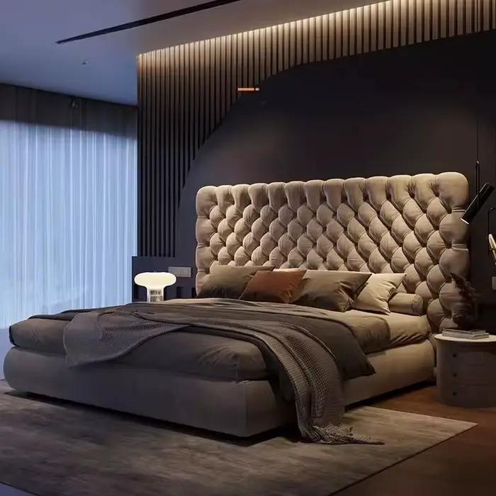 Chambre principale lit Double rangement moderne cadres de lit minimalistes européens reine filles Muebles Para dortoir accessoires de maison