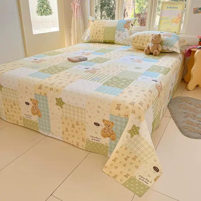 Drap de lit 100% coton pour lit simple ou double
