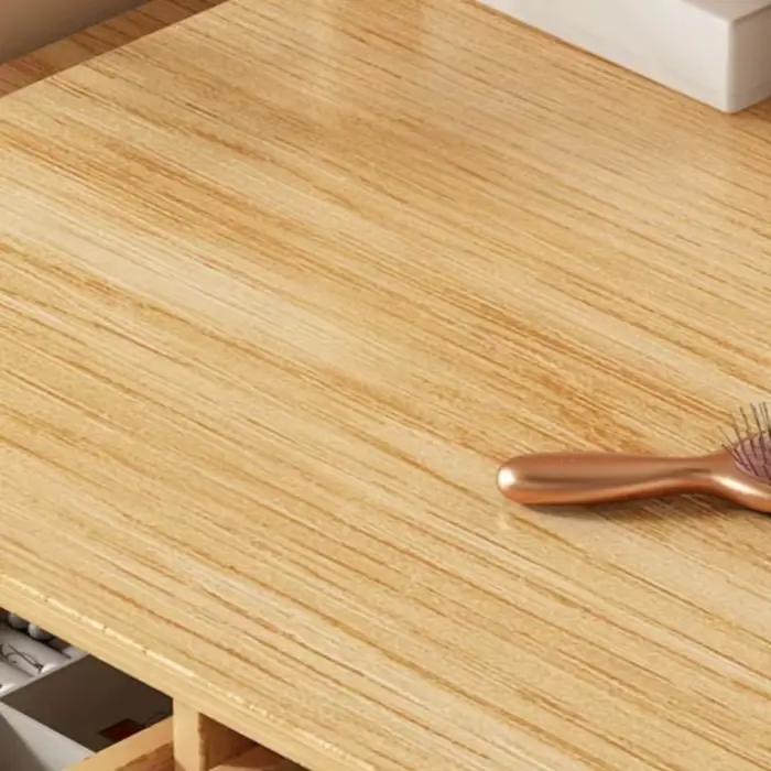 Coiffeuse de chambre à coucher blanche en bois avec miroir