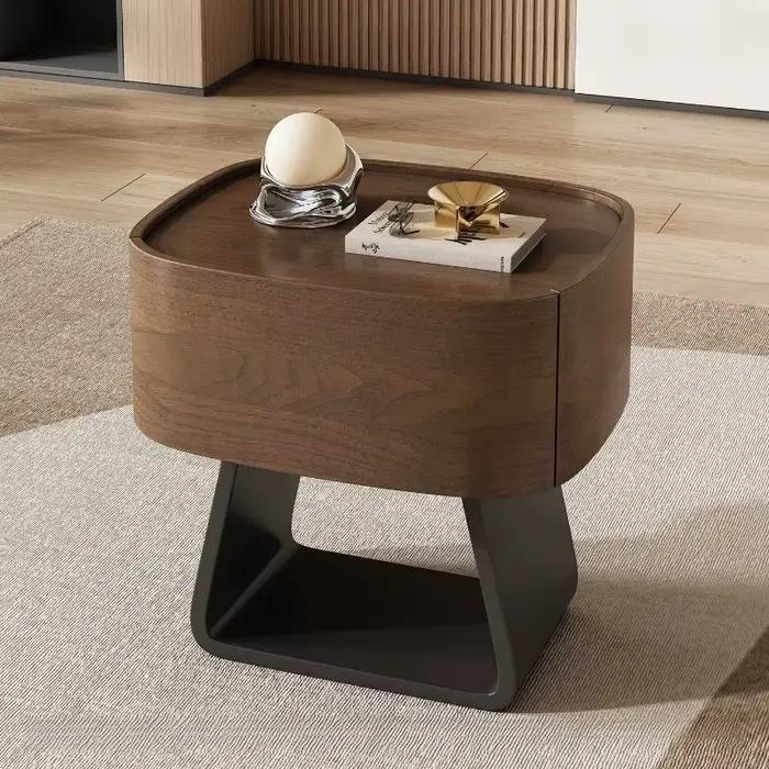 Table de chevet en bois moderne et design noir pour bureau, chambre à coucher et hôtel