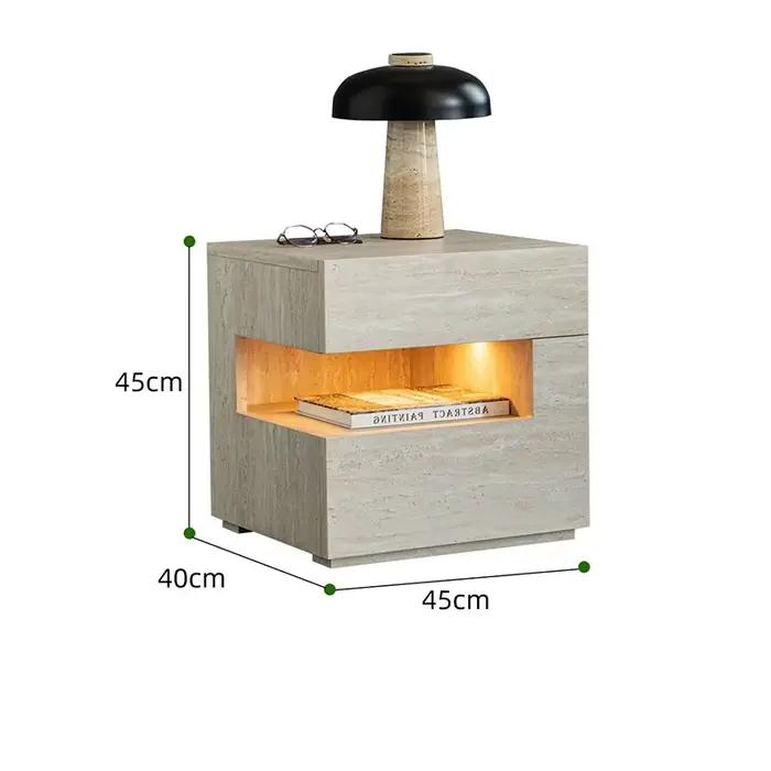 Table de chevet de chambre à coucher avec tiroirs