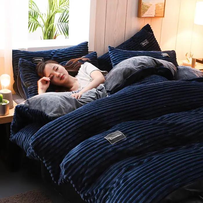 Parure de lit 3 pièces chaude pour l'hiver