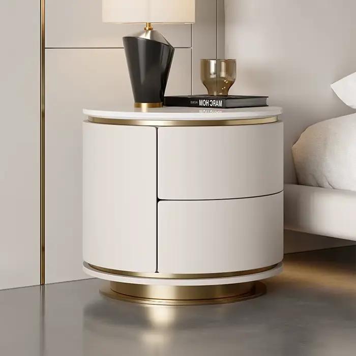 Table De nuit ronde Design délicatesse créative Simple moderne nordique Tables De chevet lumière luxe Mesitas De Noche meubles De chambre