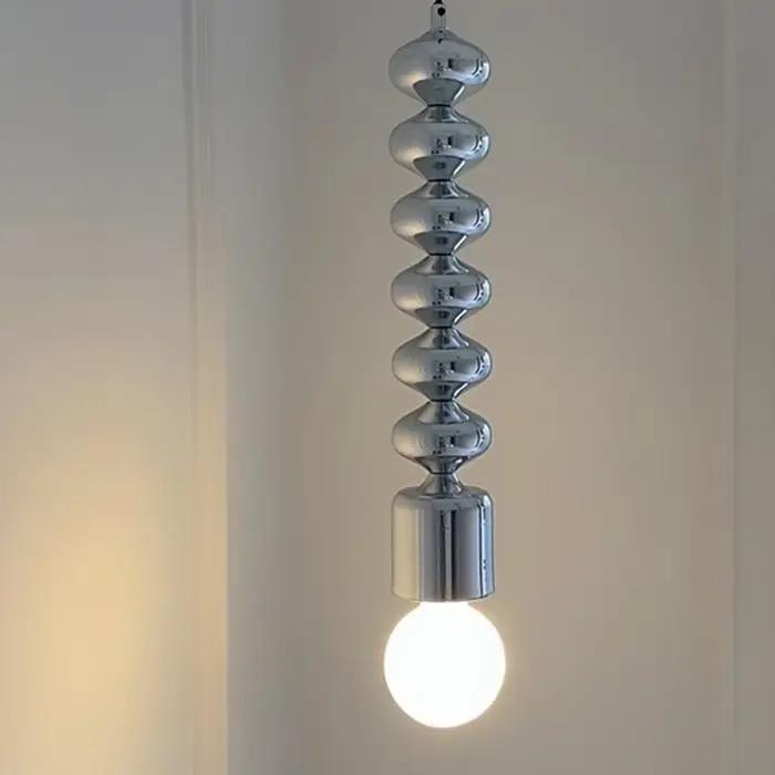 Lampe suspendue Bauhaus en argent, style nordique noir, E27, pour chambre à coucher, chevet, salon, cuisine, salle de bain, miroir, lustres