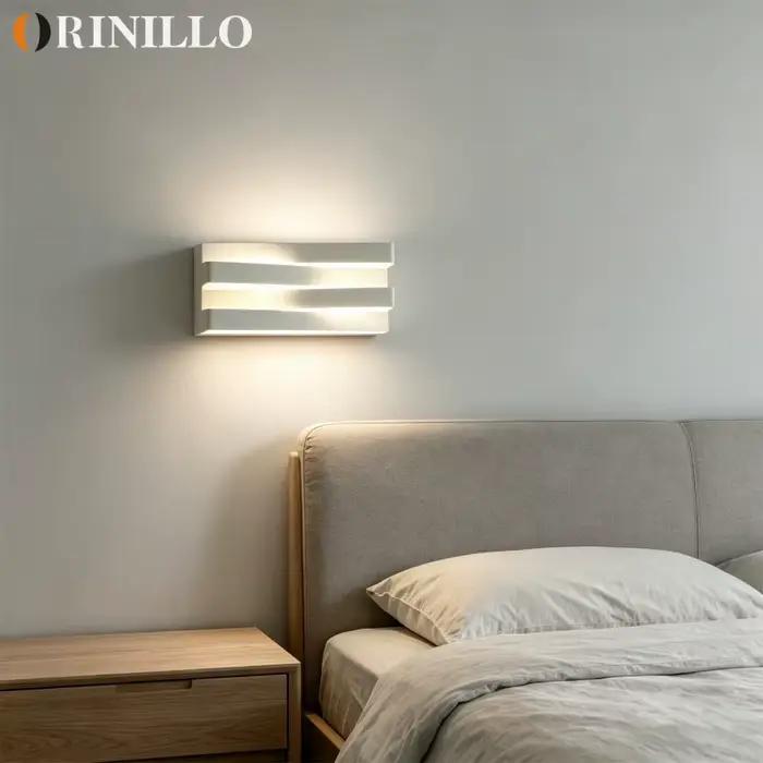 Lampe murale carrée minimaliste moderne à LED pour chambre à coucher