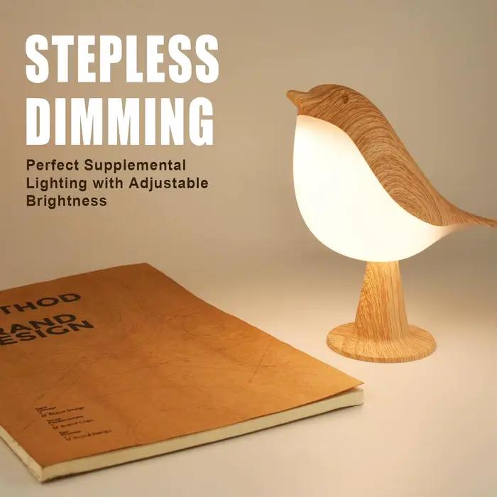 Lampe LED pour oiseaux à commande tactile, Art déco, 3 niveaux réglables, USB sans fil avec batterie Rechargeable, polyvalente pour toutes les pièces, 1 pièce