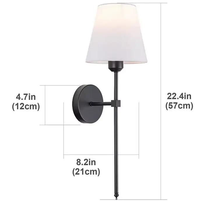 Applique Murale en Tissu de Style Industriel Américain, Abat-Jour Rétro pour Chambre à Coucher, Applique de oral et, Luminaire Décoratif d'Nik
