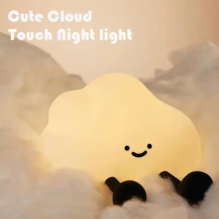 Nuage veilleuse tactile lampe de chevet décoration de chambre USB Rechargeable lumière d'ambiance pour enfants cadeau