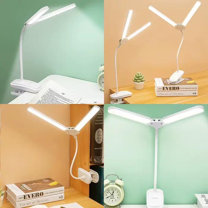 Lampe de table LED flexible à double tête