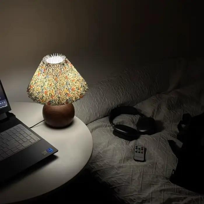 LED lampe de Table de chevet mignon petites lampes plissées