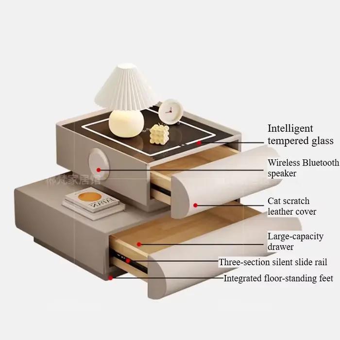Table de chevet en bois naturel