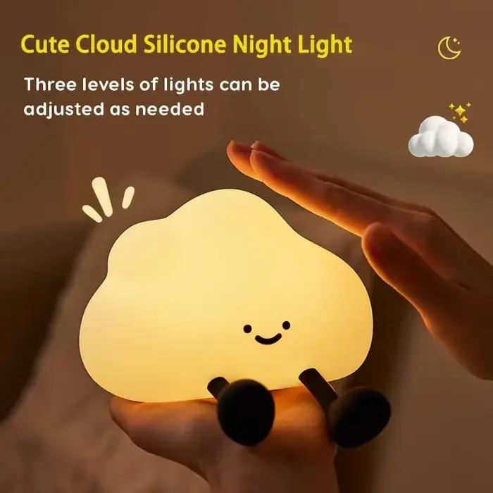 Nuage veilleuse tactile lampe de chevet décoration de chambre USB Rechargeable lumière d'ambiance pour enfants cadeau