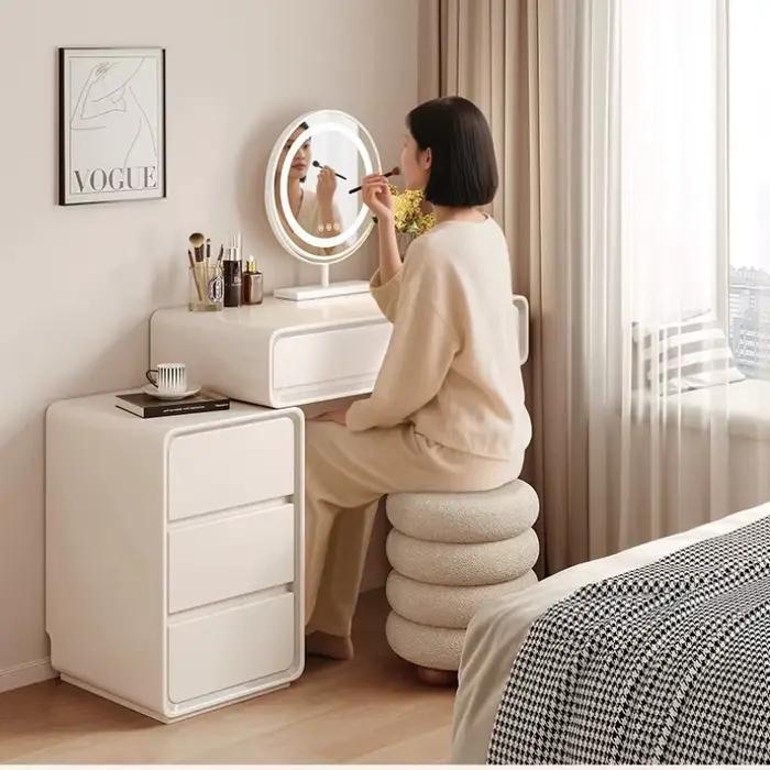 Tabouret miroir coiffeuse tiroir rangement moderne maquillage