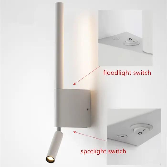 Lampe murale de chevet, rotation à 330 degrés, lampe murale réglable, lampe de lecture avec interrupteur, style minimaliste nordique, chambre d'hôtel, chambre principale