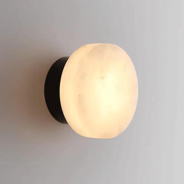 Applique de chevet en marbre espagnol, pierre naturelle, lumière minimaliste LED, lampe de décoration pour couloir et étude