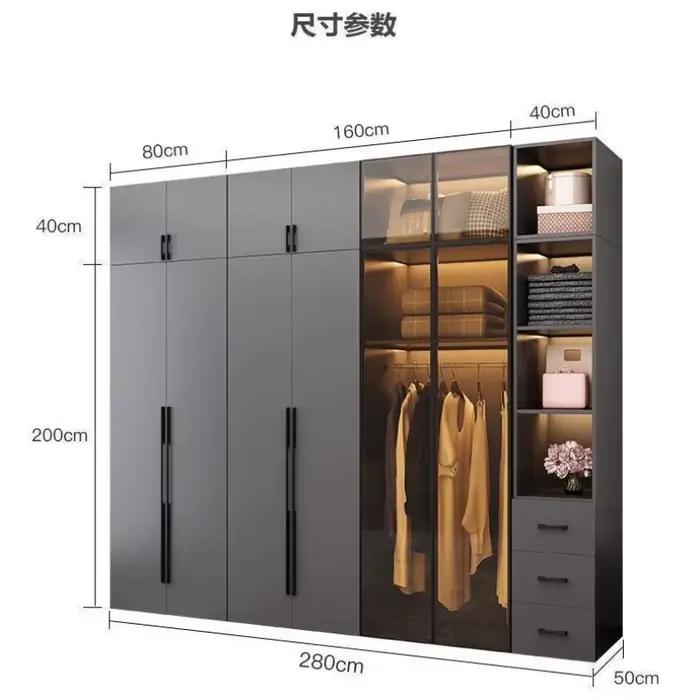 Armoire de rangement garde-robe vêtements chambre tiroir étagère suspendue