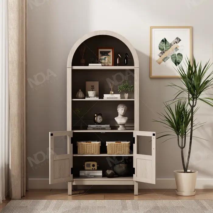 Bibliothèque arquée en bois massif de Style scandinave