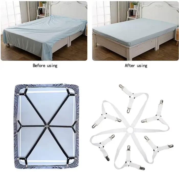 1 pièce Sangles de maintien de drap de lit à 12 attaches réglables
