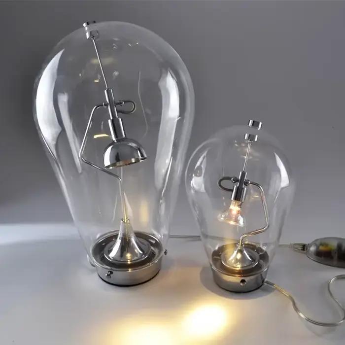 Lampe de bureau en verre de luxe italien, design créatif, bureau, chambre à coucher, chevet, lampe de lecture à gradation tactile