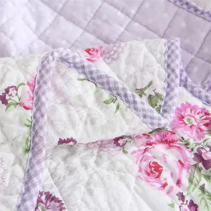 Couverture à carreaux floraux, couette en coton, couvre-lit sur le lit, couette appliques, couvre-lit européen matelassé, couvre-lit en lin Cubrecam