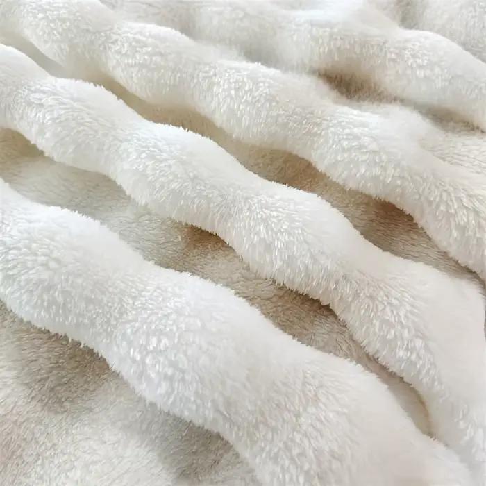 Couverture de lit luxueuse en fausse fourrure de lapin – Jeter doux