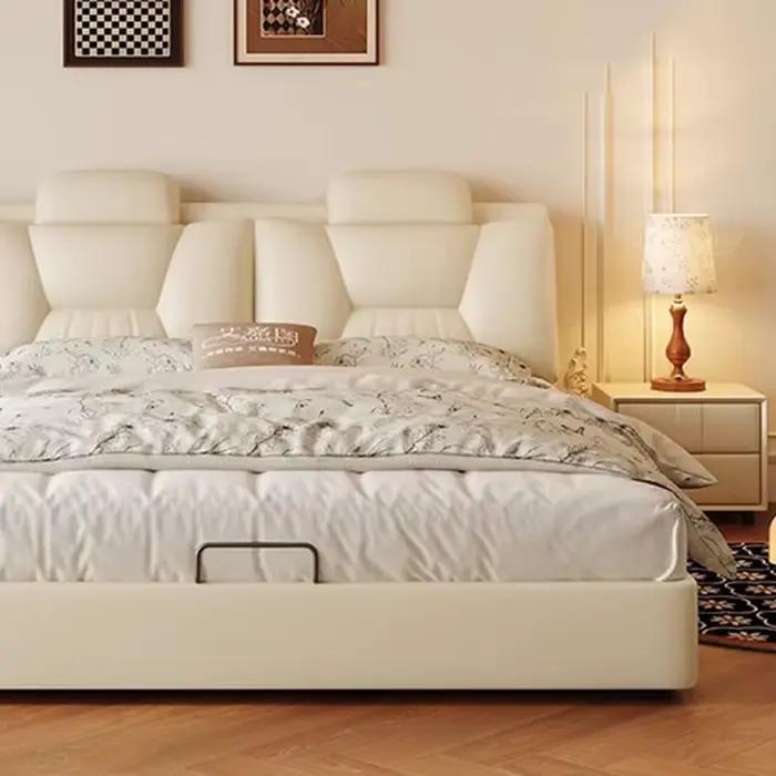 Tiroirs modernes Bed Up ascenseur électronique Double lit pliable espace De rangement bois Somieres Y Marcos De Cama meubles De chambre