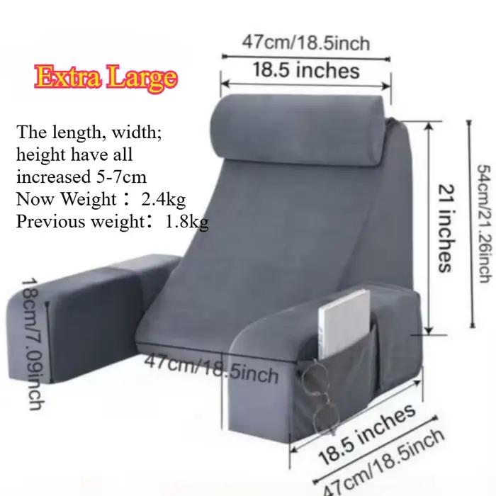 Ensemble de coussins de lecture extra-larges avec accoudoirs pour lit