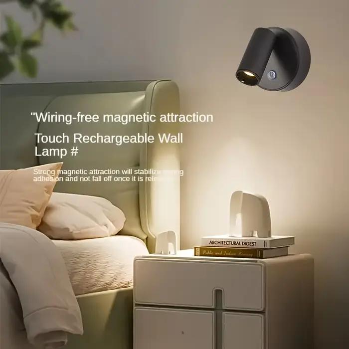 Lampe murale LED portable, veilleuse sans fil à commande tactile, lampe rechargeable à commande tactile 3 couleurs, lampe de décoration de chambre à 3 niveaux de luminosité, lampe de chevet, lampe de 