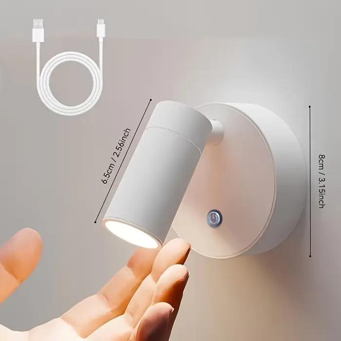 Lampe murale LED portable, veilleuse sans fil à commande tactile, lampe rechargeable à commande tactile 3 couleurs, lampe de décoration de chambre à 3 niveaux de luminosité, lampe de chevet, lampe de 