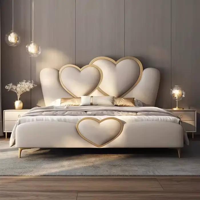 Cadre de lit de luxe 180x200cm avec support métallique