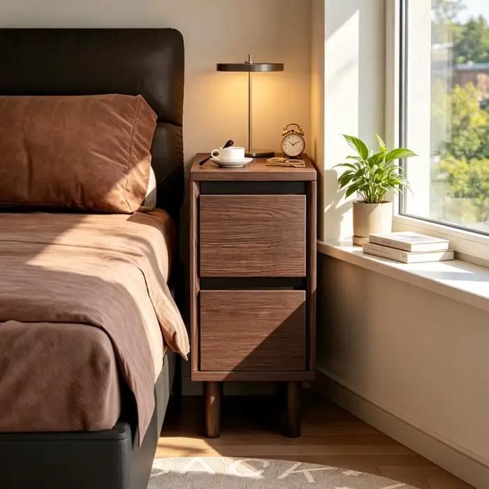 Table de chevet nordique, armoire de rangement pour la maison, meuble de rangement au sol pour chambre à coucher, petite commode de chevet